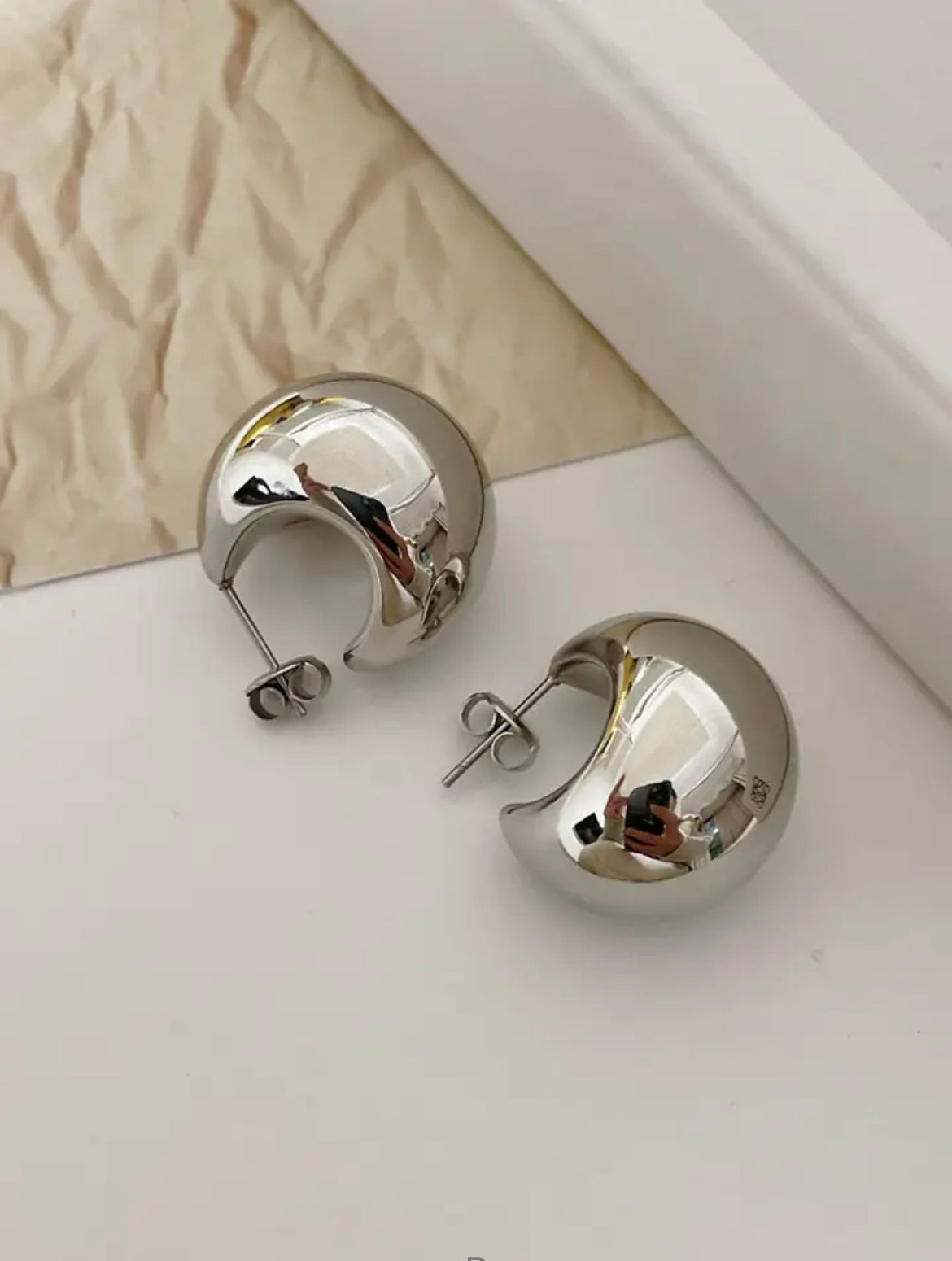 Semi Circular Ball Earrings