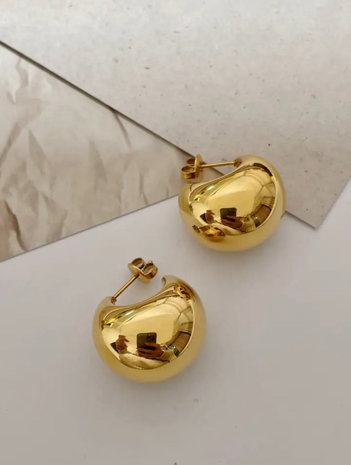 Semi Circular Ball Earrings