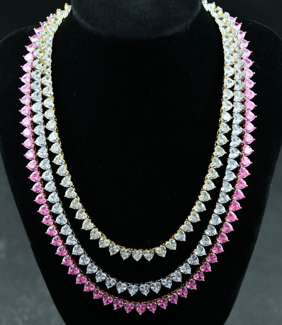 Heart Shaped Tennis Necklace